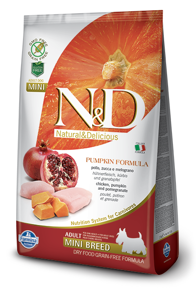 Farmina N&D Pumpkin Chicken & Pomegranate Adult Mini Dog Dry Food, 5.5-lb