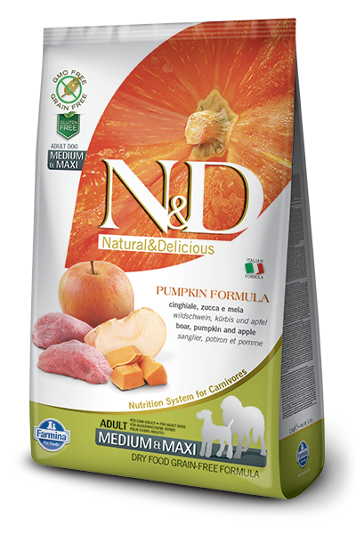 Farmina N&D Pumpkin Boar & Apple Adult Medium & Maxi Dog Dry Food, 5.5-lb