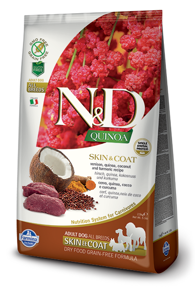Farmina N&D Quinoa Skin & Coat Venison Dry Dog Food, 15.4-lb