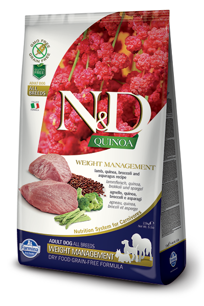 Farmina N&D Quinoa Weight Management Lamb Dry Dog Food, 5.5-lb