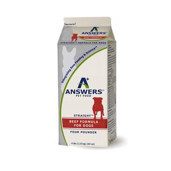 Answers Straight Beef Formula Raw Dog Food, 4-lb