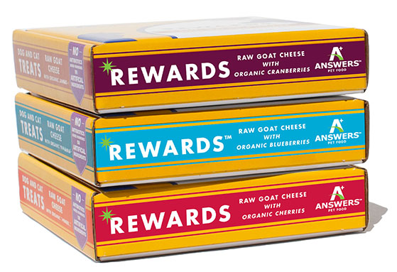 Answers Rewards Raw Goat Cheese with Organic Cherries Grain-Free Dog & Cat Treats, 8-oz