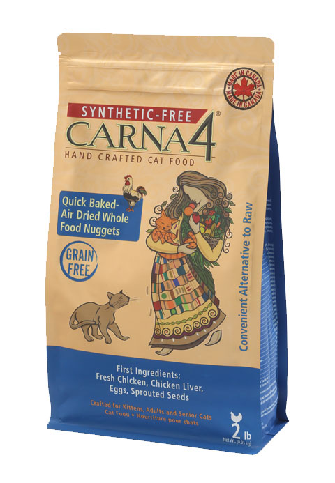 Carna4 Quick Baked Chicken Nuggets Grain-Free Air-Dried Cat Food, 2-lb