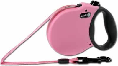 Alcott Adventure Retractable Dog Leash, Pink, X-Small