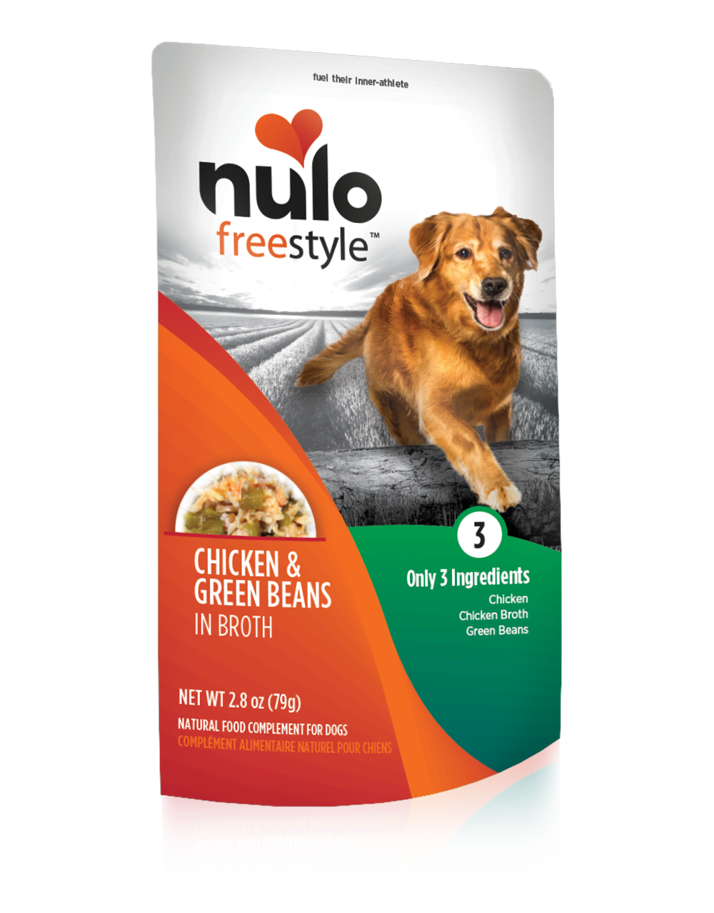 Nulo Dog Freestyle Chicken & Green Beans in Broth Grain-Free Dog Food Topper Pouch, 2.8-oz