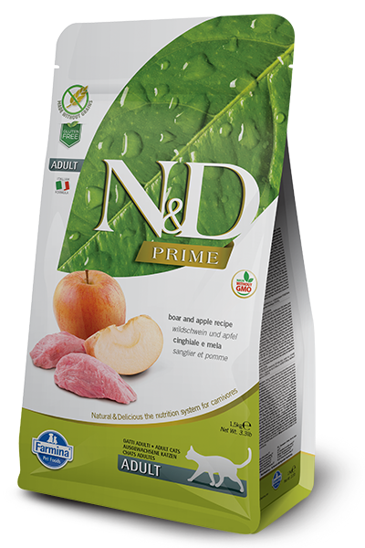 Farmina N&D Prime Boar & Apple Dry Cat Food, 3.3-lb