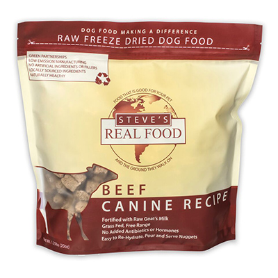 Steve's Real Food Freeze-Dried Beef Nuggets for Dogs, 1.25-lb