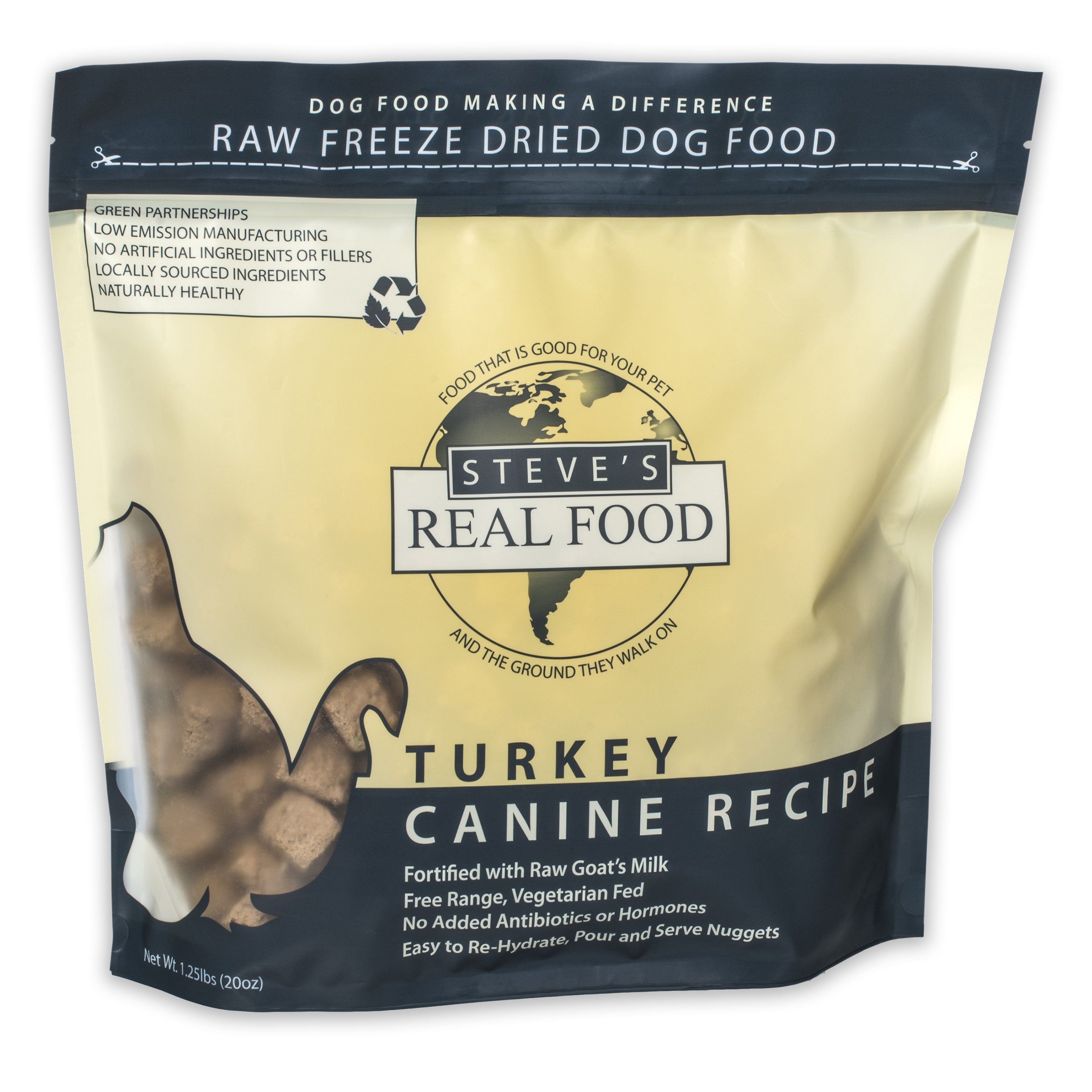 Steve's Real Food Freeze-Dried Turkey Nuggets for Dogs, 1.25-lb