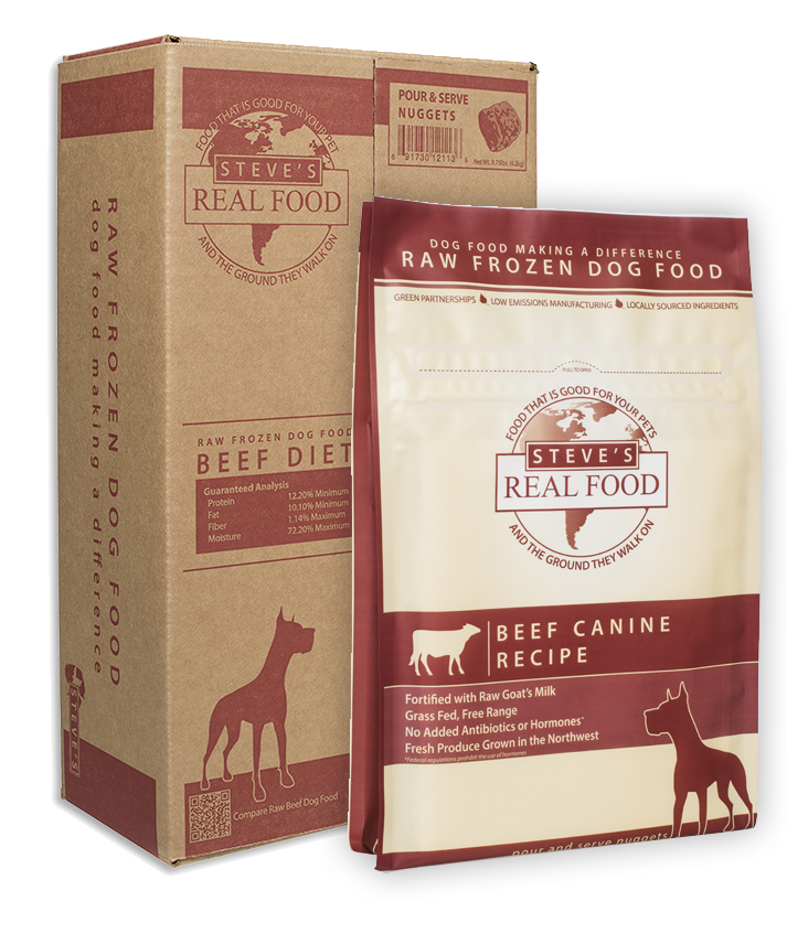 Steve's Real Food Beef Nuggets Raw Frozen Dog & Cat Food, 5-lb