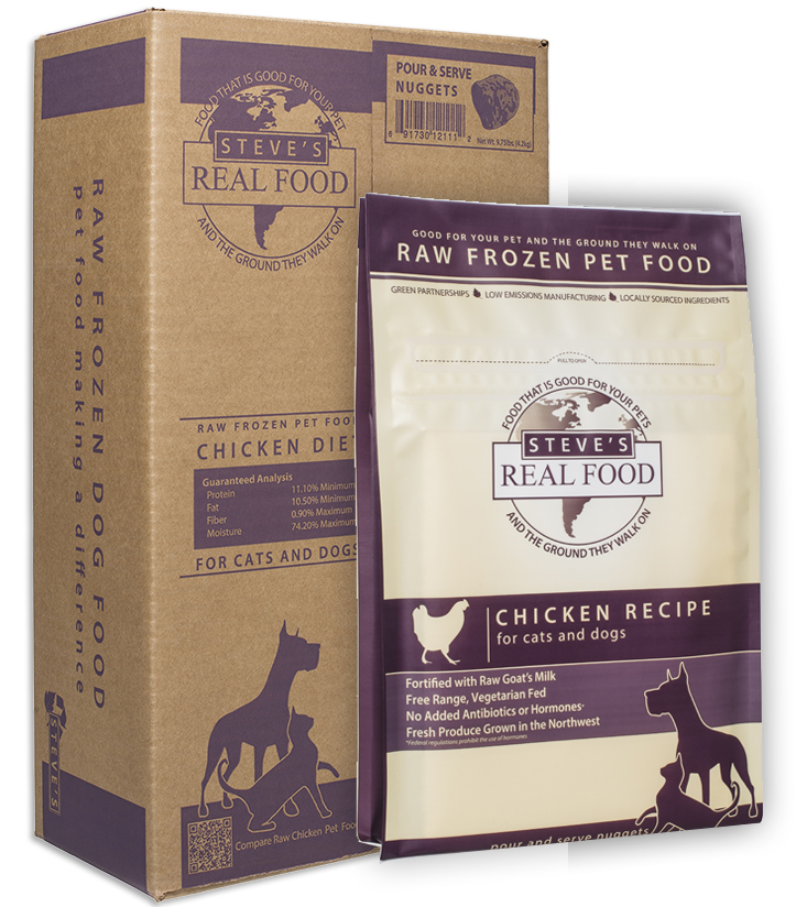 Steve's Real Food Chicken Nuggets Raw Frozen Dog & Cat Food, 9.75-lb