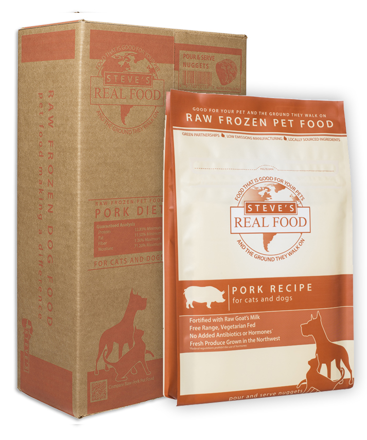 Steve's Real Food Pork Nuggets Raw Frozen Dog & Cat Food, 5-lb