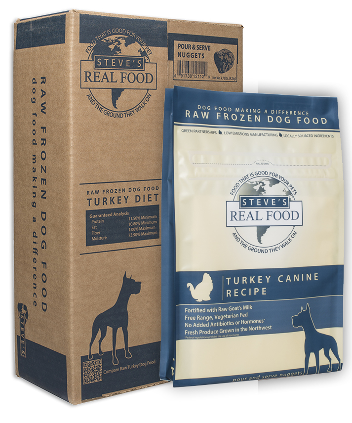 Steve's Real Food Turkey Nuggets Raw Frozen Dog & Cat Food, 9.75-lb