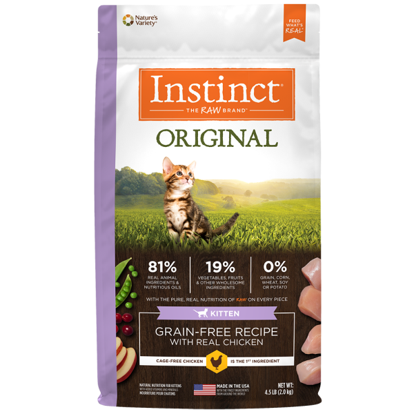 Instinct Original Kitten Grain Free Recipe with Real Chicken Natural Dry Cat Food, 4.5-lb