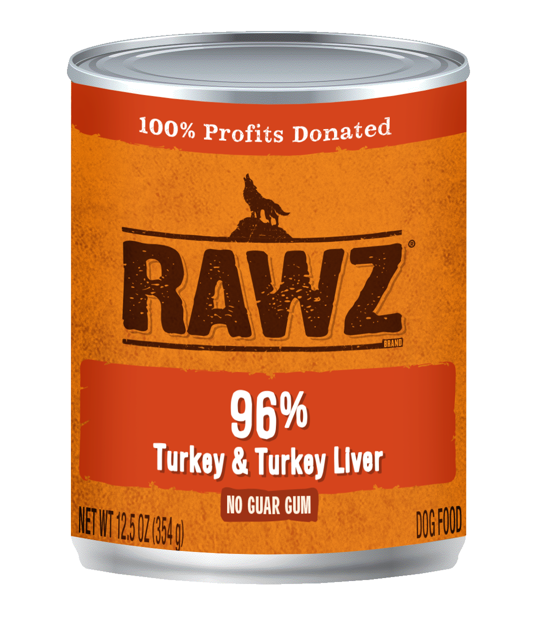 RAWZ Dog 96% Turkey & Turkey Liver Pate Wet Dog Food Can, 12.5-oz