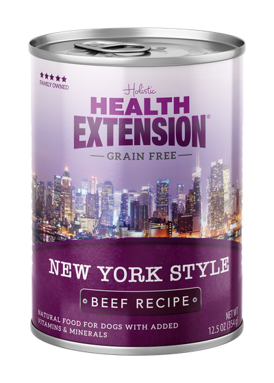 Health Extension Grain-Free New York Style Beef Dog Wet Food, 12.5-oz