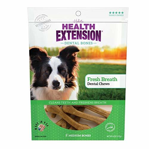 Health Extension Fresh Breath Dental Bones Dog Treats, Medium, 8 count