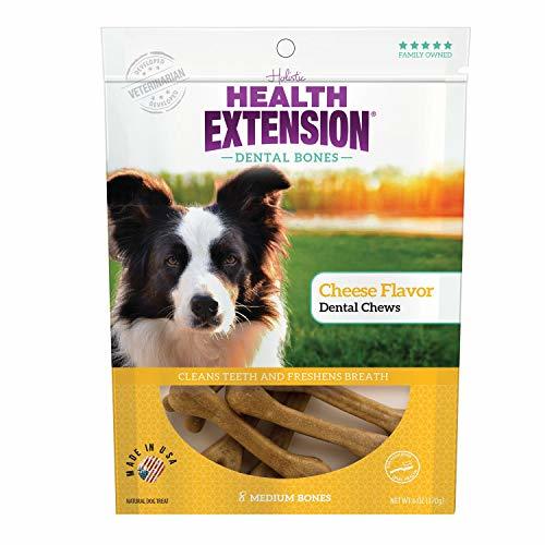 Health Extension Cheese Dental Bone Dog Treats, Medium, 8 count