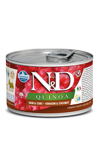 Farmina N&D Quinoa Skin & Coat Venison & Coconut Wet Dog Food, 4.9-oz