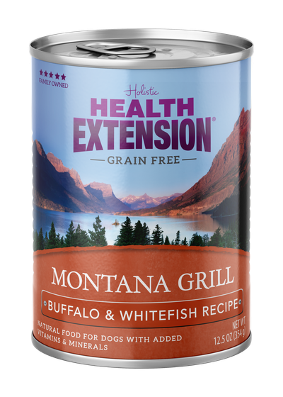 Health Extension Montana Grill Buffalo & Whitefish Recipe Wet Dog Food, 12.5-oz