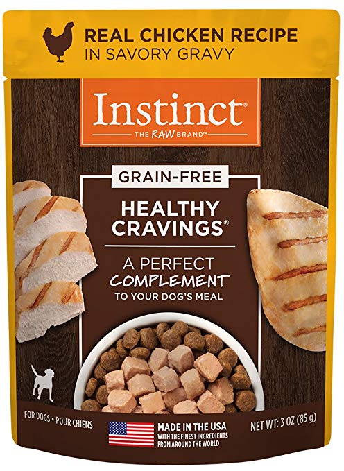 Instinct Healthy Cravings Grain-Free Real Chicken Recipe Wet Dog Food Topper Pouch, 3-oz