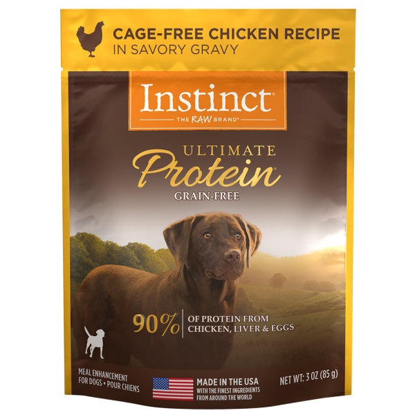 Instinct Ultimate Protein Grain-Free Cage-Free Chicken Recipe Wet Dog Food Topper, 3-oz (**)