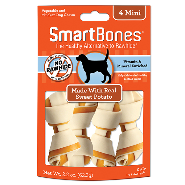 SmartBones Classic Bone Chews Mini Dog Treats, Sweet Potato, 24-count