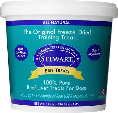 Stewart Pro-Treat Beef Liver Freeze-Dried Dog Treats, 14-oz tub