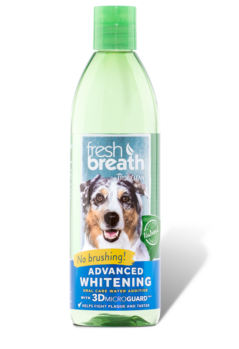Tropiclean Fresh Breath Advanced Whitening Oral Care Water Additive for Dogs, 33.8-oz bottle