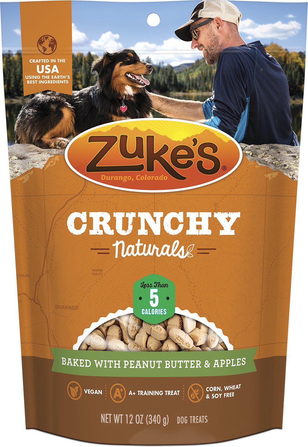 Zuke's Crunchy Naturals 5s Baked With Peanut Butter & Apples Dog Treats, 12-oz