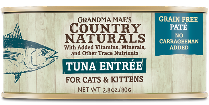 Grandma Mae's Country Naturals Tuna Entree Grain-Free Pate Wet Cat Food, 2.8-oz