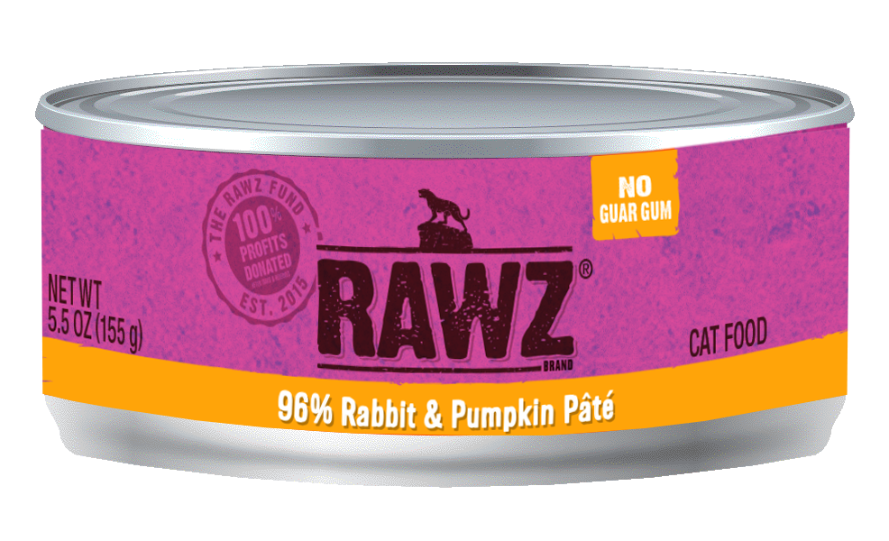 RAWZ Cat 96% Rabbit & Pumpkin Pate Wet Cat Food Can, 5.5-oz