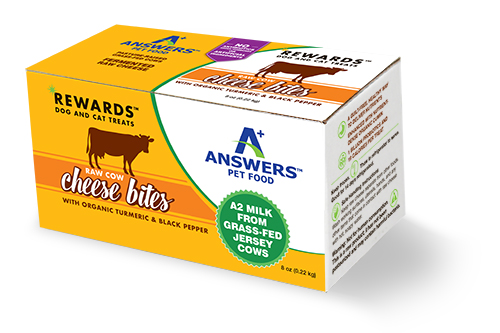 Answers Rewards Raw Cow Cheese Bites with Organic Turmeric & Black Pepper Dog & Cat Treats, 8-oz