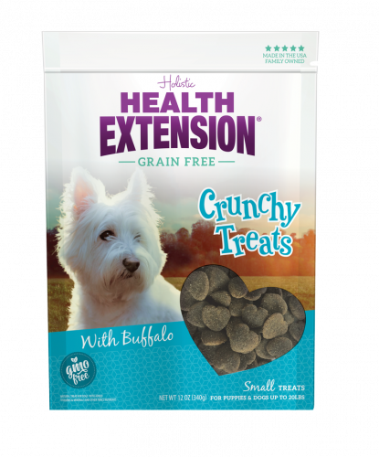 Health Extension Crunchy Treats with Buffalo Small Dog Treats, 12-oz