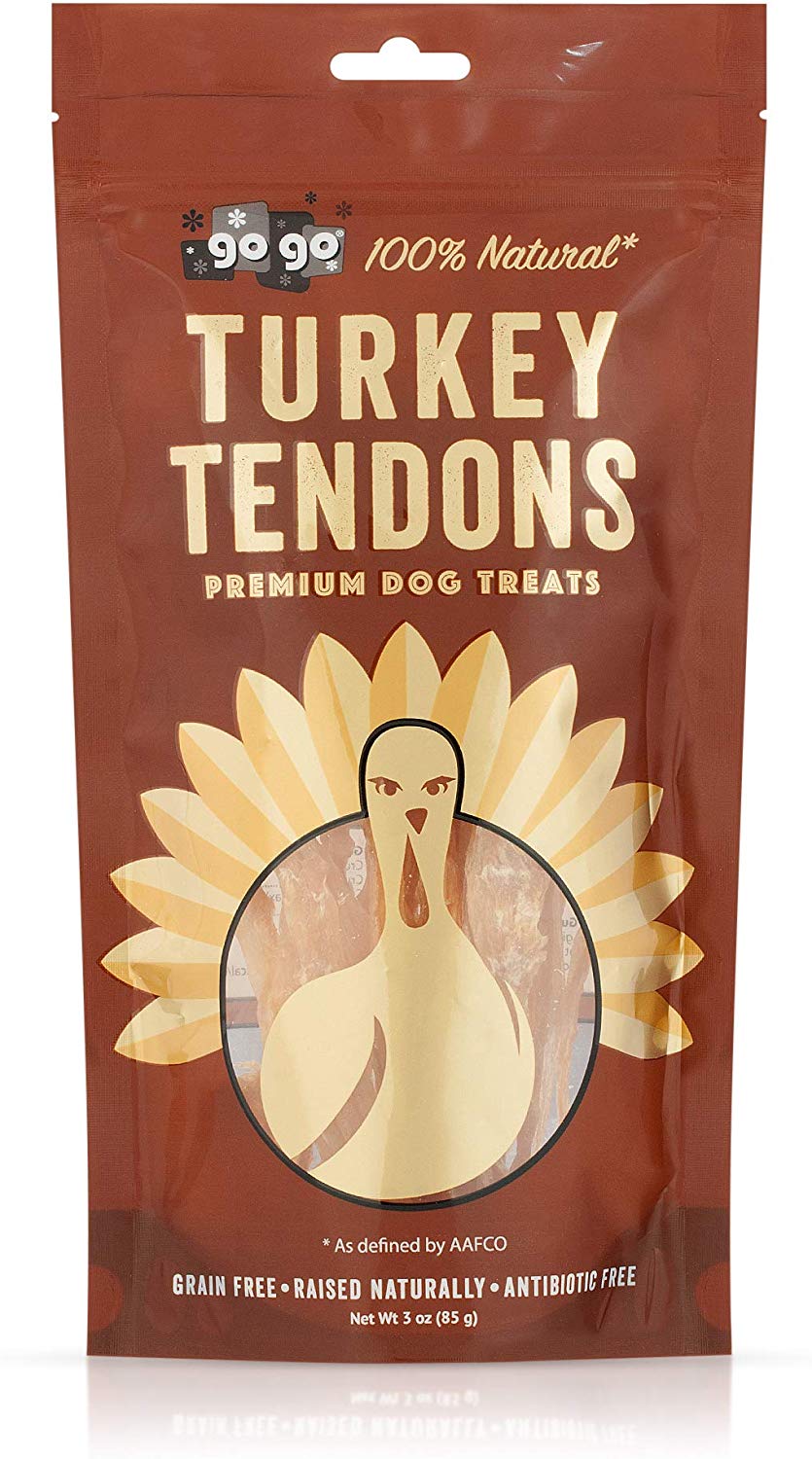 GoGo Turkey Tendon Premium Dog Treats, 3-oz