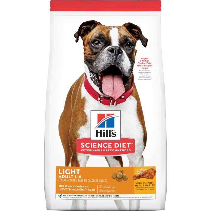 Hill's Science Diet Light Adult, Chicken Meal & Barley Dry Dog Food, 15-lb