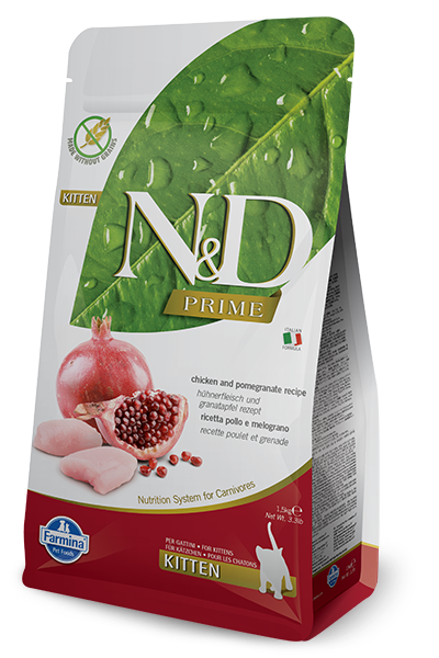 Farmina N&D Prime Chicken & Pomegranate Kitten Dry Cat Food, 3.3-lb