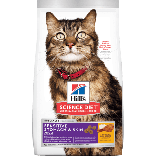 Hill's Science Diet Adult Sensitive Stomach & Skin Dry Cat Food, 15.5-lb