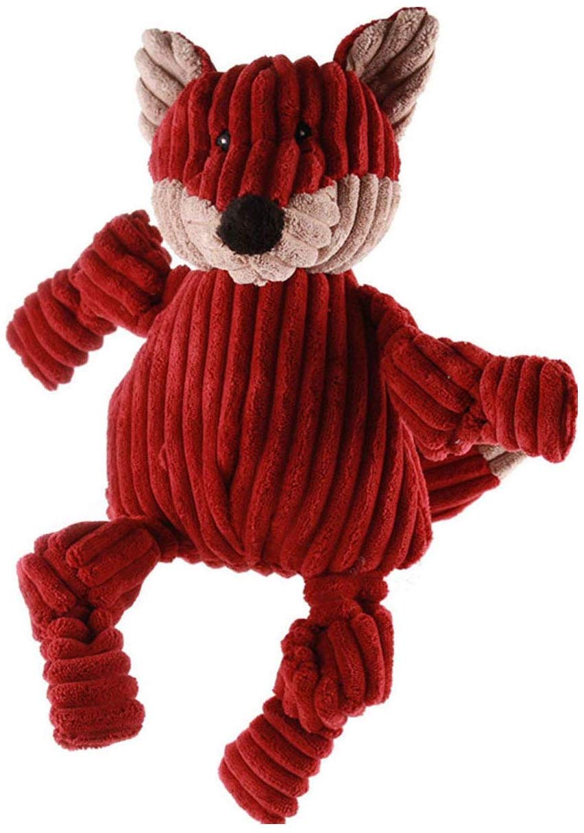 HuggleHounds Knottie Fox Dog Toy, Large