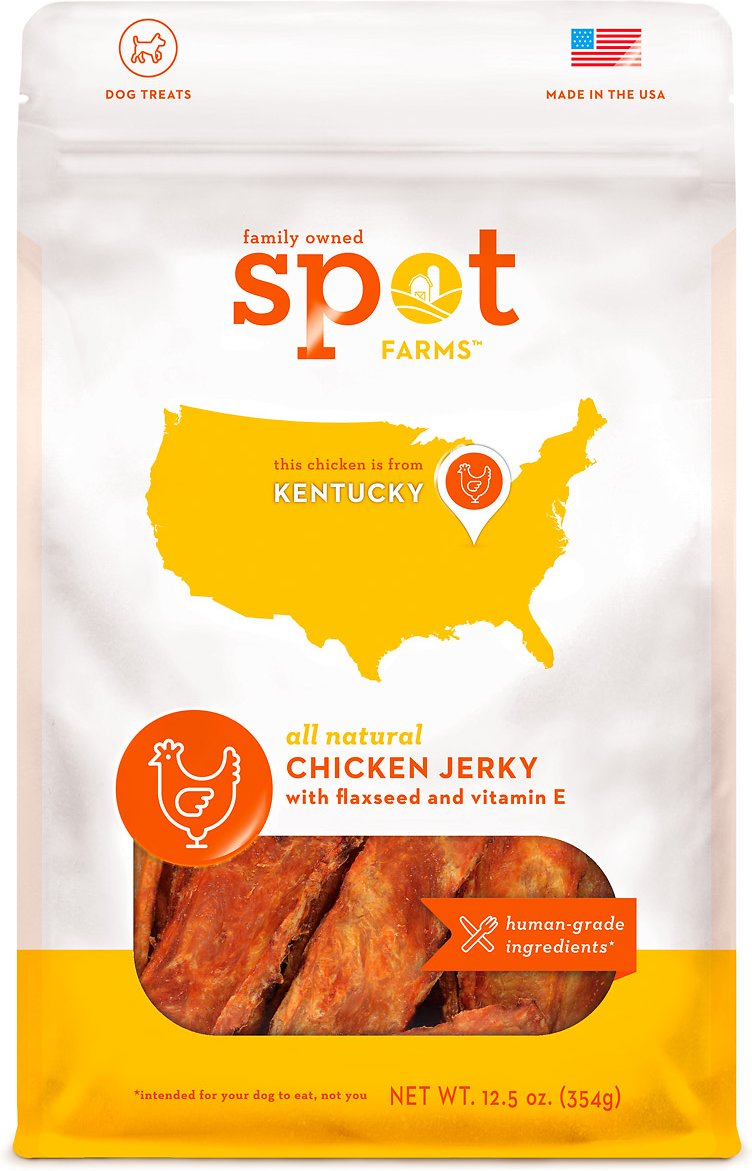 Spot Farms Chicken Jerky with Flaxseed & Vitamin E Dog Treats, 12-oz