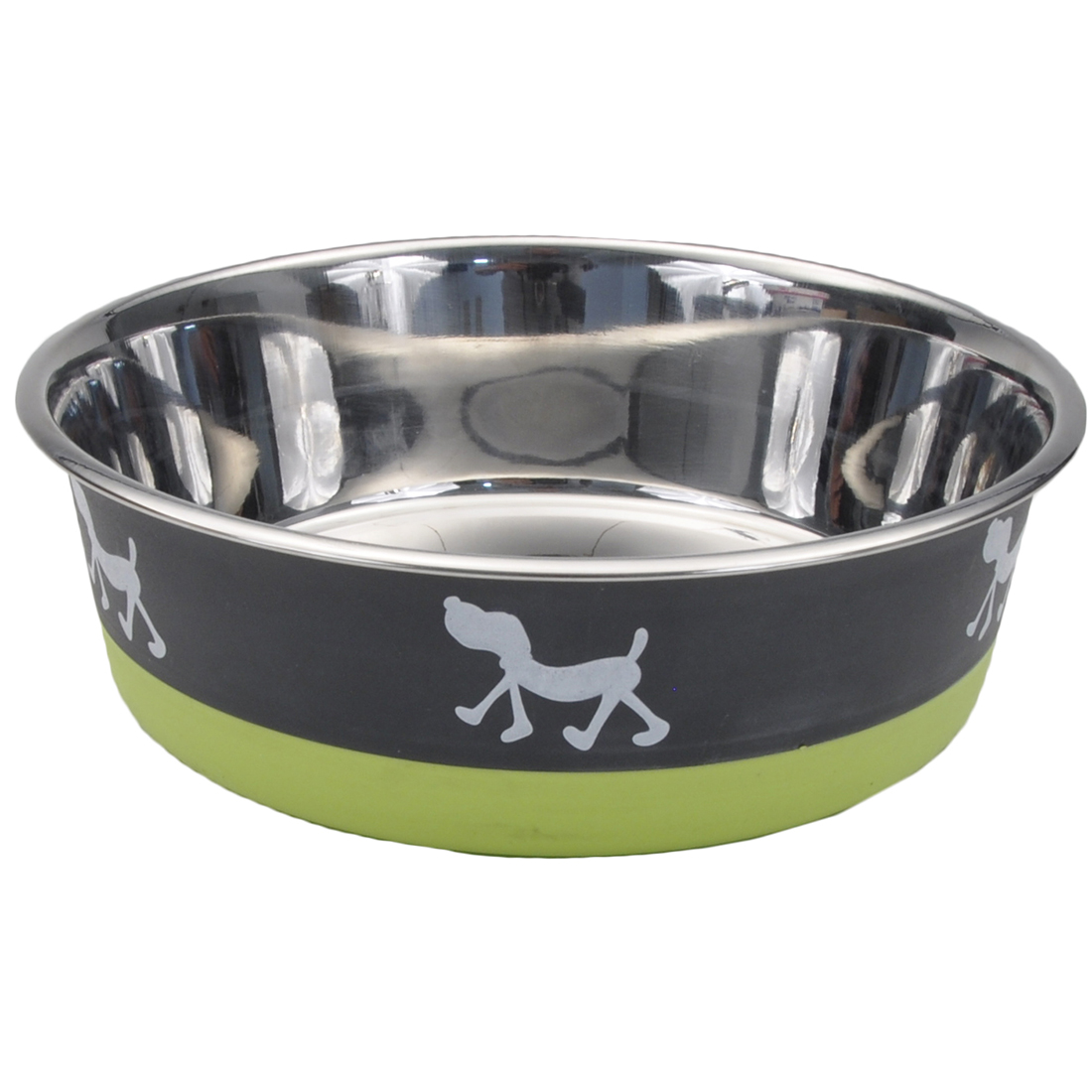 Coastal Maslow Non-Skid Pup Design Dog Bowl, Green/Gray, 28-oz