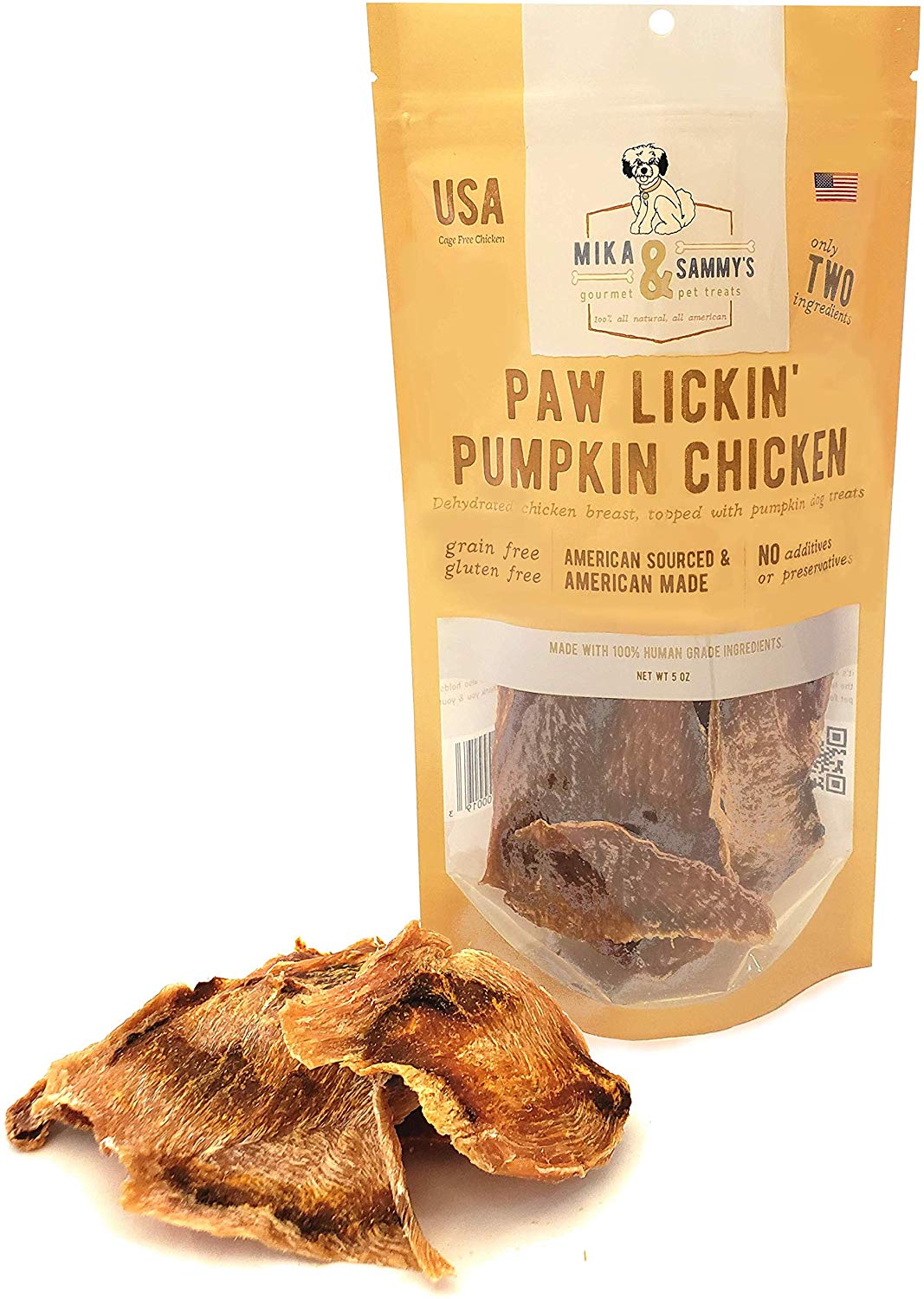 Mika & Sammy's Paw Lickin' Pumpkin Chicken Dog Treats, 5-oz