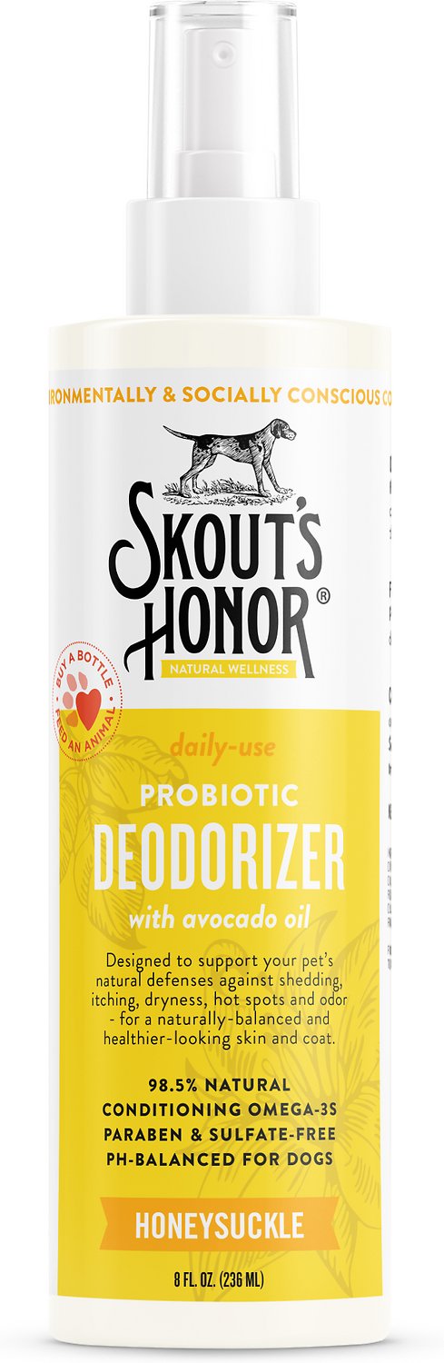Skout's Honor Probiotic Honeysuckle Daily Use Pet Deodorizer, 8-oz bottle