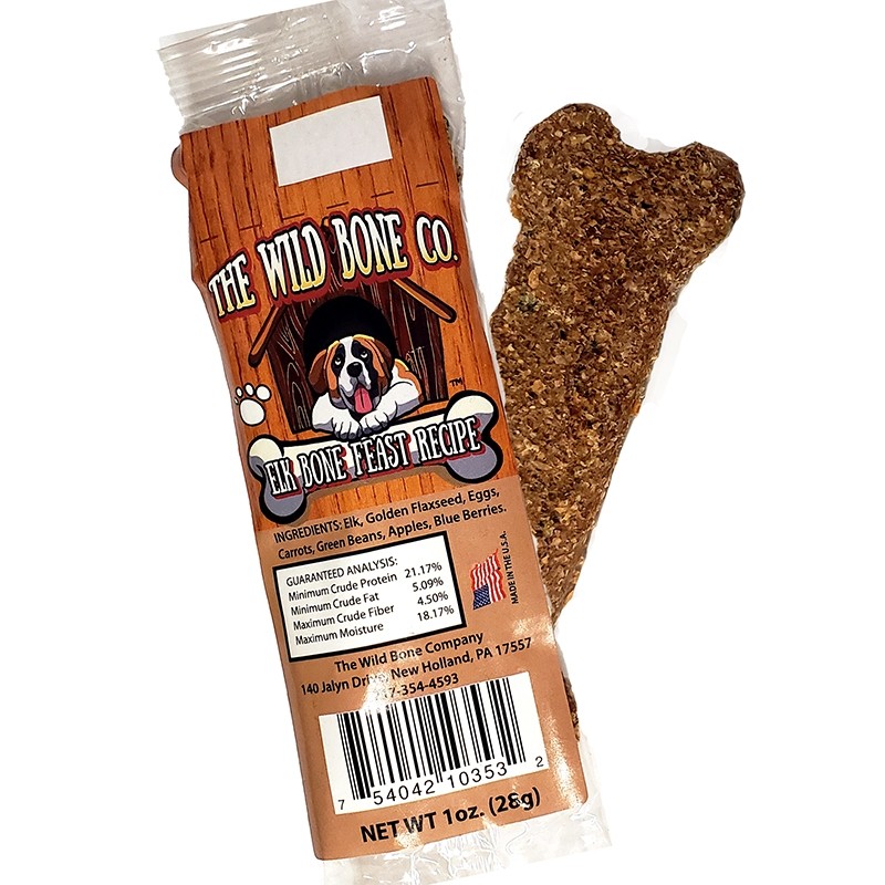The Wild Bone Elk Bone Feast Recipe Dog Treats, 1-oz