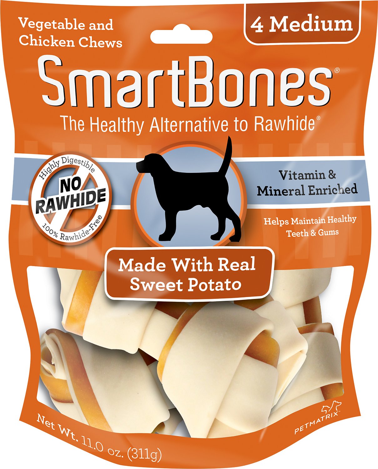 SmartBones Medium Sweet Potato Chews Dog Treats, 4 pack